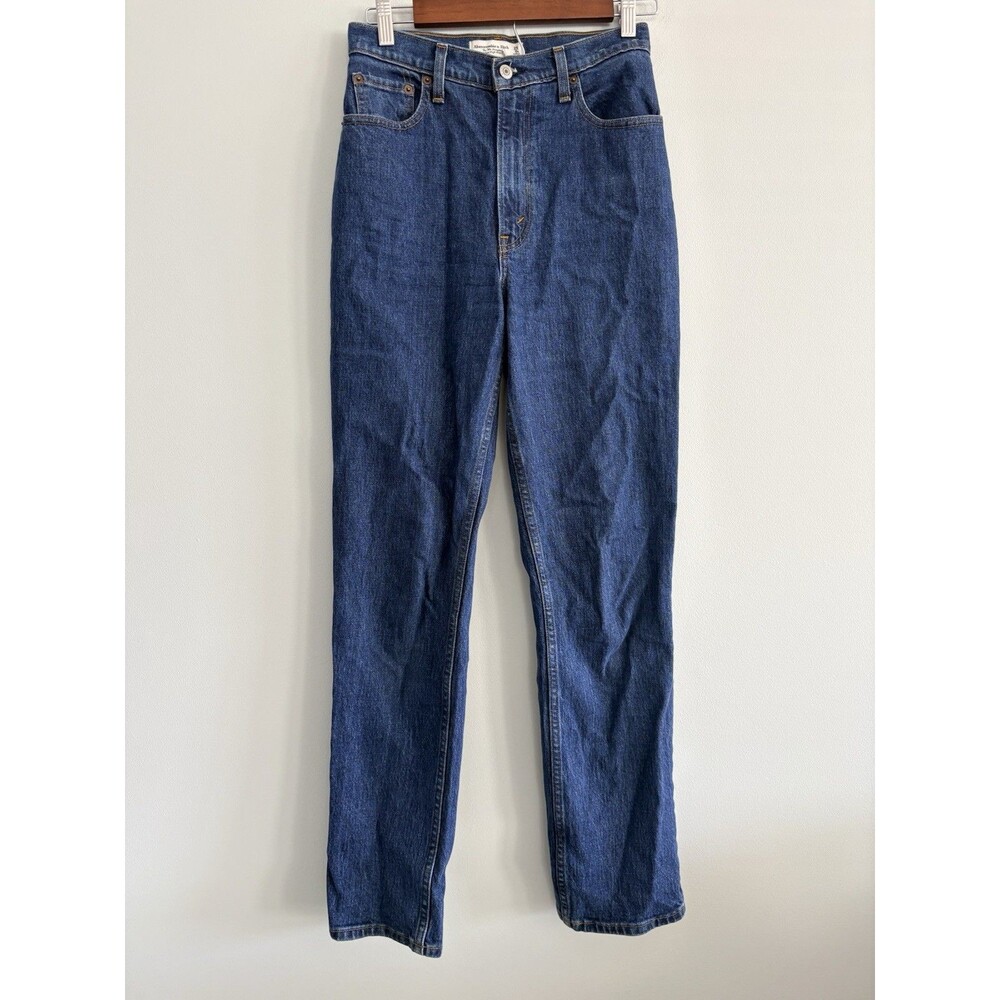 Abercrombie & Fitch Curve Love 90s Straight Jean High Rise Medium Wash Size 25